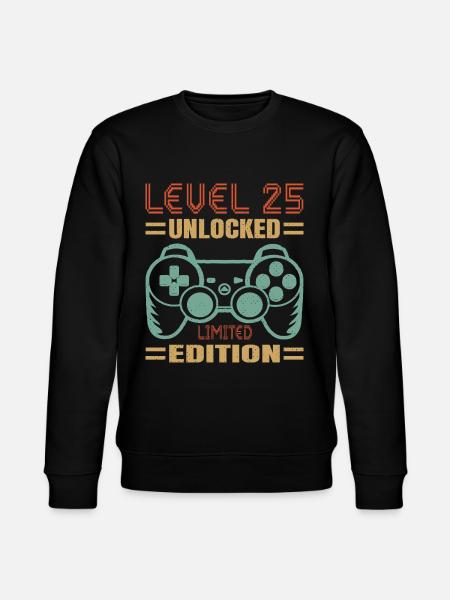 Birthday Level 25 Unlocked - Stanley/Stella CHANGER Unisex Organic Sweatshirt - black