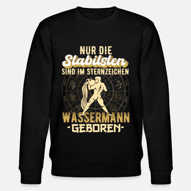 Sternzeichen Wassermann Wassermänner Geschenk - Stanley/Stella Unisex Bio-Sweatshirt CHANGER  - Schwarz