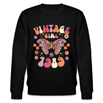 Jahrgang 1989 Geburtstagsfeier Frau 35 Jahre - Stanley/Stella Unisex Bio-Sweatshirt CHANGER  - Schwarz - Vorne - Nik (191cm) & Marisol (170cm)