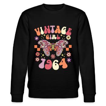 Vintage Année 1964 Fête Anniversaire Femme 60 Ans - Sweat bio CHANGER Stanley/Stella Unisexe - noir - Devant - Nik (191cm) & Marisol (170cm)