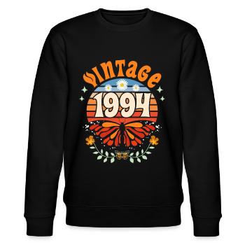 Papillon Année 1994 Femme 30 Ans Anniversaire - Sweat bio CHANGER Stanley/Stella Unisexe - noir - Devant - Nik (191cm) & Marisol (170cm)