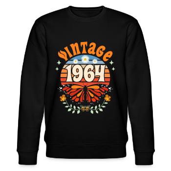 Butterfly Year 1964 Woman 60 Years Anniversary - Stanley/Stella CHANGER Unisex Organic Sweatshirt - black - Front - Nik (191cm) & Marisol (170cm)