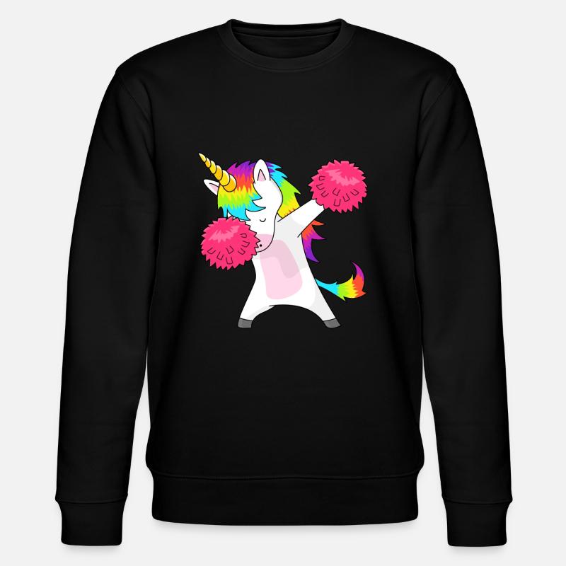 Dabbing Einhorn Cheerleader - Stanley/Stella Unisex Bio-Sweatshirt CHANGER  - Schwarz