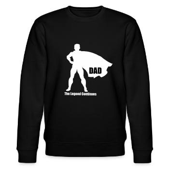 Dad The Legend Continues - Stanley/Stella CHANGER Unisex Organic Sweatshirt - black - Front - Nik (191cm) & Marisol (170cm)