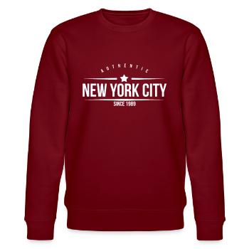 New York - Stanley/Stella Unisex Bio-Sweatshirt CHANGER  - Burgunderrot - Vorne - Nik (191cm) & Marisol (170cm)