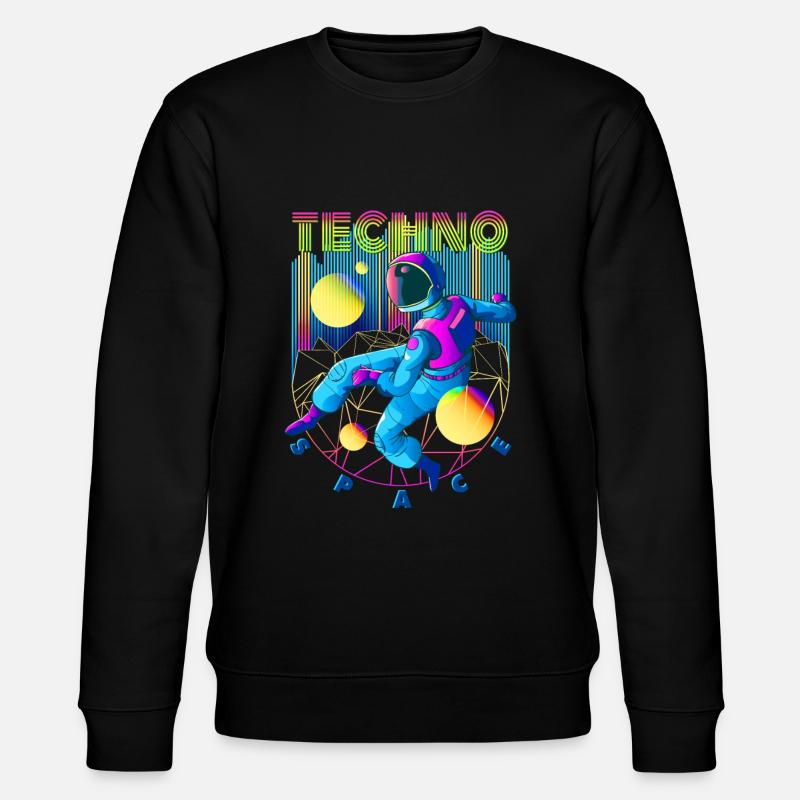 Techno Weltraum - Stanley/Stella Unisex Bio-Sweatshirt CHANGER  - Schwarz