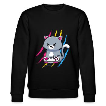Pansexuell Gaymer Geek Pride LGBT Videospiel Liebhaber - Stanley/Stella Unisex Bio-Sweatshirt CHANGER  - Schwarz - Vorne - Nik (191cm) & Marisol (170cm)