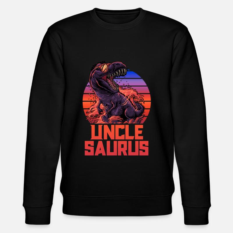 Unclesaurus TRex paita Uncle Saurus Retro 80s - Stanley/Stella CHANGER unisex luomu-collegepaita - musta