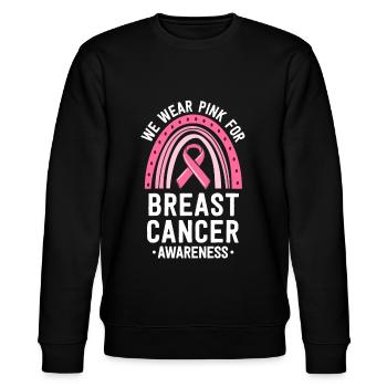 Nous portons une correspondance rose de sensibilisation au cancer du sein - Sweat bio CHANGER Stanley/Stella Unisexe - noir - Devant - Nik (191cm) & Marisol (170cm)