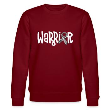 Warrior Rare Disease Awareness Zebra Band EDS - Stanley/Stella Unisex Bio-Sweatshirt CHANGER  - Burgunderrot - Vorne - Nik (191cm) & Marisol (170cm)