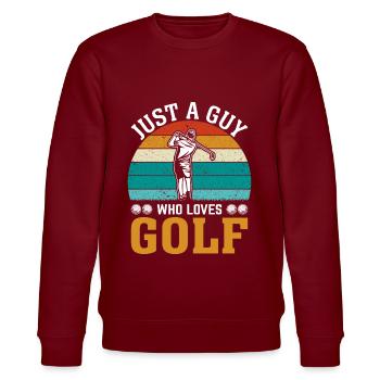Vintage Juste Un gars qui aime le golfeur - Sweat bio CHANGER Stanley/Stella Unisexe - bordeaux - Devant - Nik (191cm) & Marisol (170cm)