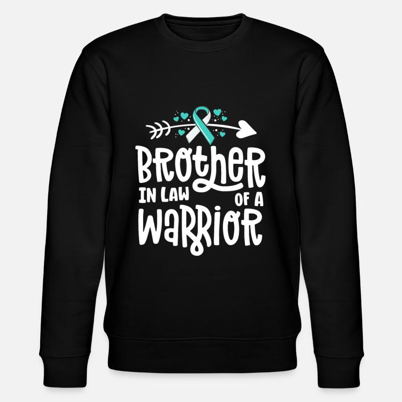 Schwager eines Kriegers Gebärmutterhalskrebs - Stanley/Stella Unisex Bio-Sweatshirt CHANGER  - Schwarz