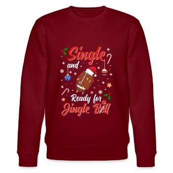 Fun Football Costume Single and ready for Jingle - Stanley/Stella Unisex Bio-Sweatshirt CHANGER  - Burgunderrot - Vorne - Nik (191cm) & Marisol (170cm)