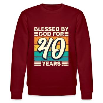 40 Geburtstag Geschenk Jahre Lustig Spruch - Stanley/Stella Unisex Bio-Sweatshirt CHANGER  - Burgunderrot - Vorne - Nik (191cm) & Marisol (170cm)