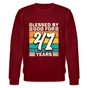 41 Geburtstag Geschenk Jahre Lustig Spruch - Stanley/Stella Unisex Bio-Sweatshirt CHANGER  - Burgunderrot - Vorne - Nik (191cm) & Marisol (170cm)
