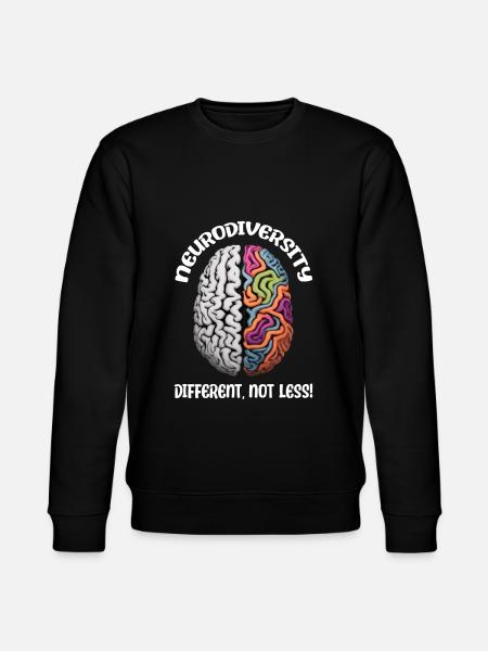 "Different, Not Less" Neurodiversity - Stanley/Stella Unisex Bio-Sweatshirt CHANGER  - Schwarz