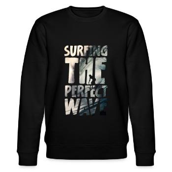 Surfing The Perfect Wave - Stanley/Stella Unisex Bio-Sweatshirt CHANGER  - Schwarz - Vorne - Nik (191cm) & Marisol (170cm)