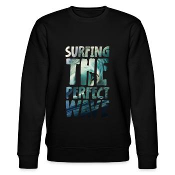 Surfing The Perfect Wave - Stanley/Stella Unisex Bio-Sweatshirt CHANGER  - Schwarz - Vorne - Nik (191cm) & Marisol (170cm)