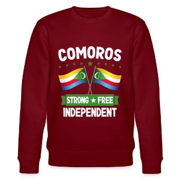 Comoros - Stanley/Stella CHANGER Unisex Organic Sweatshirt - burgundy - Front - Nik (191cm) & Marisol (170cm)
