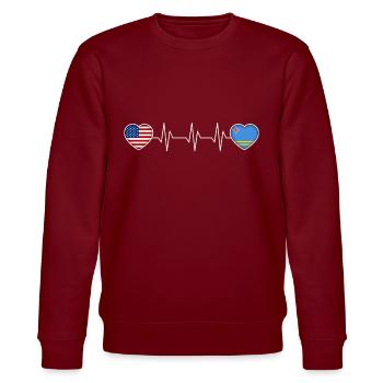 Aruba - Stanley/Stella CHANGER Unisex Organic Sweatshirt - burgundy - Front - Nik (191cm) & Marisol (170cm)