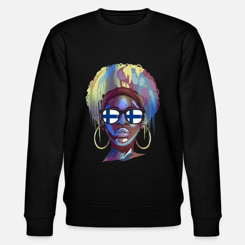 Finnland - Stanley/Stella Unisex Bio-Sweatshirt CHANGER  - Schwarz