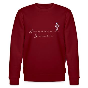 Amerikanisch-Samoa - Stanley/Stella Unisex Bio-Sweatshirt CHANGER  - Burgunderrot - Vorne - Nik (191cm) & Marisol (170cm)