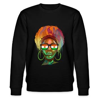 Niger - Stanley/Stella CHANGER Unisex Organic Sweatshirt - black - Front - Nik (191cm) & Marisol (170cm)
