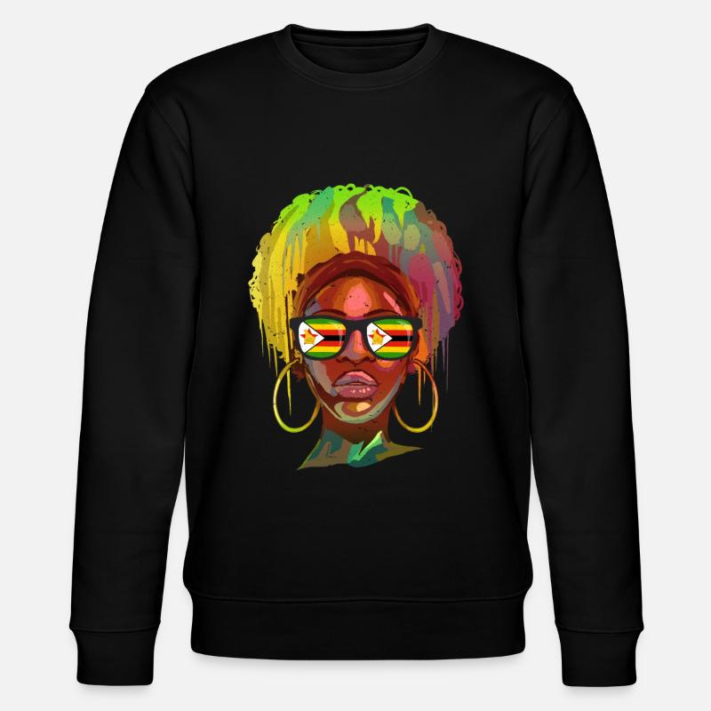 Simbabwe - Stanley/Stella Unisex Bio-Sweatshirt CHANGER  - Schwarz