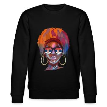 Serbien - Stanley/Stella Unisex Bio-Sweatshirt CHANGER  - Schwarz - Vorne - Nik (191cm) & Marisol (170cm)