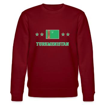 Turkmenistan - Stanley/Stella Unisex Bio-Sweatshirt CHANGER  - Burgunderrot - Vorne - Nik (191cm) & Marisol (170cm)
