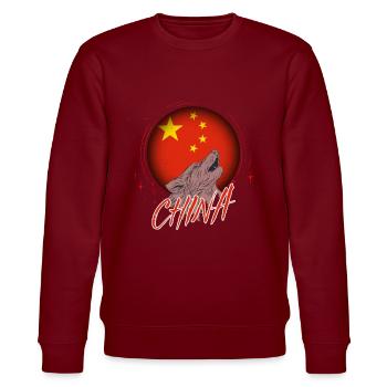 China - Stanley/Stella Unisex Bio-Sweatshirt CHANGER  - Burgunderrot - Vorne - Nik (191cm) & Marisol (170cm)