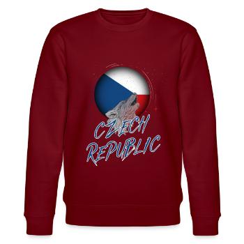 Czech Republic - Stanley/Stella CHANGER Unisex Organic Sweatshirt - burgundy - Front - Nik (191cm) & Marisol (170cm)