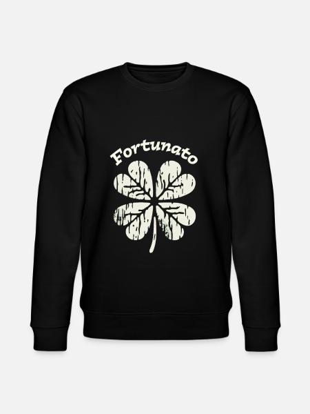Fortunato Emblem Distressed Four-Leaf - Stanley/Stella CHANGER Unisex Organic Sweatshirt - black