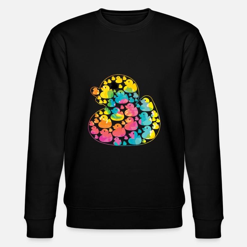 Regenbogen Ente - buntes Entchen - Stanley/Stella Unisex Bio-Sweatshirt CHANGER  - Schwarz