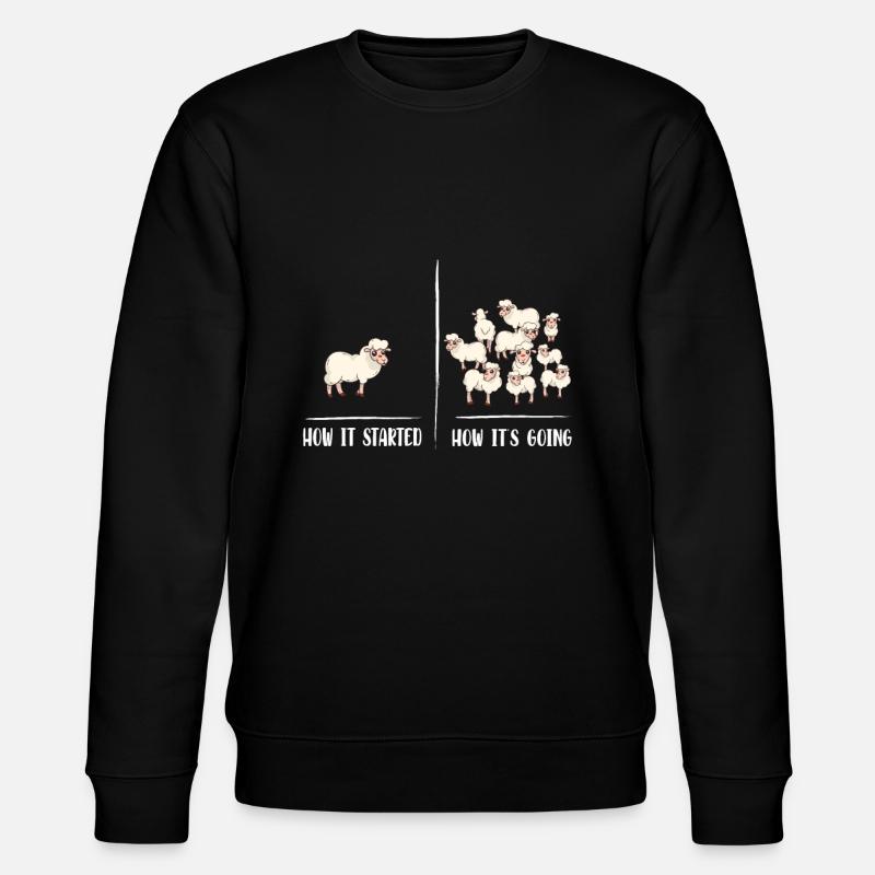Ein Schaf viele Schafe - Stanley/Stella Unisex Bio-Sweatshirt CHANGER - Schwarz