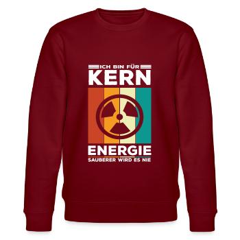Atomenergie - Atomkraftwerk Kernkraft Kernenergie - Stanley/Stella Unisex Bio-Sweatshirt CHANGER  - Burgunderrot - Vorne - Nik (191cm) & Marisol (170cm)