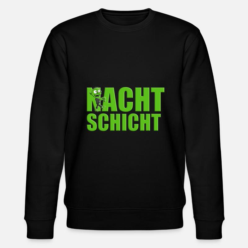 NACHTSCHICHT - ZOMBIE - HALLOWEEN - ARBEIT - Stanley/Stella Unisex Bio-Sweatshirt CHANGER  - Schwarz