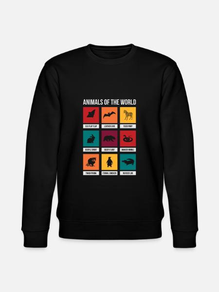 Dyr af verden Sjovt navn til dyr - Stanley/Stella økologisk unisex-sweatshirt CHANGER - sort