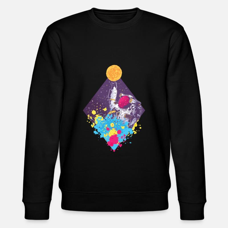 Spaceman coloré volant - Sweat bio CHANGER Stanley/Stella Unisexe - noir