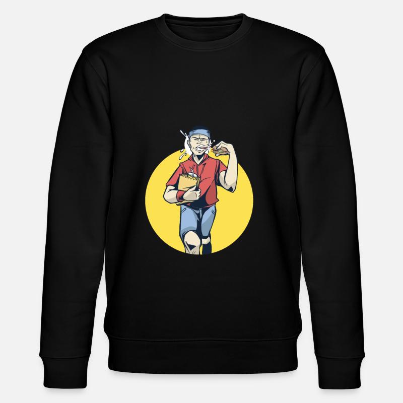 Marathon Jogger mit Burger - Stanley/Stella Unisex Bio-Sweatshirt CHANGER - Schwarz
