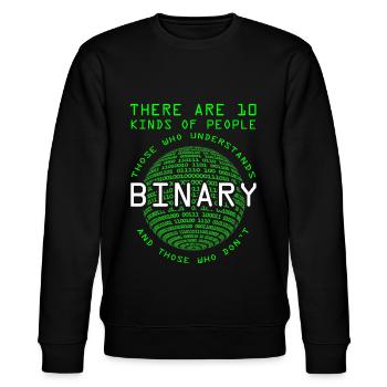 Programmer Coder Computer scientist Nerd Geek Binary - Stanley/Stella CHANGER Unisex Organic Sweatshirt - black - Front - Nik (191cm) & Marisol (170cm)