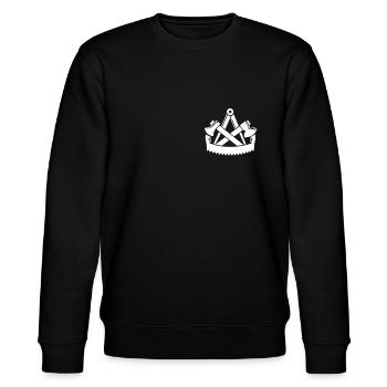 Zimmermann Schreiner Tischler Zimmermann Geschenk - Stanley/Stella Unisex Bio-Sweatshirt CHANGER  - Schwarz - Vorne - Nik (191cm) & Marisol (170cm)