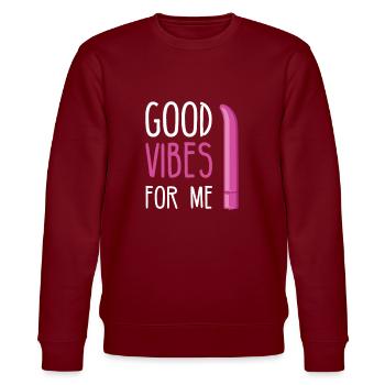 BDSM Bondage Sex Anal Plug Dildo Vibrator Sub - Stanley/Stella CHANGER Unisex Organic Sweatshirt - burgundy - Front - Nik (191cm) & Marisol (170cm)
