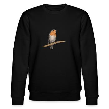 Rotkehlchen I Vogel Jäger Wald Motiv für - Stanley/Stella Unisex Bio-Sweatshirt CHANGER  - Schwarz - Vorne - Nik (191cm) & Marisol (170cm)