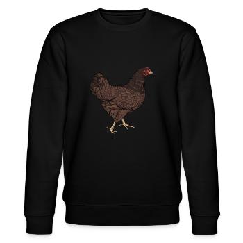 Barnevelder Huhn I Chicken Geflügel Motiv für - Stanley/Stella Unisex Bio-Sweatshirt CHANGER  - Schwarz - Vorne - Nik (191cm) & Marisol (170cm)