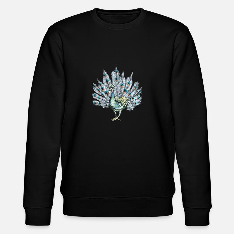 Peacock I Peacock Eye Motif with Peacock Feather - Stanley/Stella CHANGER Unisex Organic Sweatshirt - black
