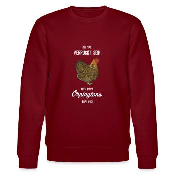 Orpington Hühner I Chicken Geflügel Motiv für - Stanley/Stella Unisex Bio-Sweatshirt CHANGER  - Burgunderrot - Vorne - Nik (191cm) & Marisol (170cm)