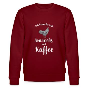 Amrock Huhn I Chicken Geflügel Motiv für - Stanley/Stella Unisex Bio-Sweatshirt CHANGER  - Burgunderrot - Vorne - Nik (191cm) & Marisol (170cm)