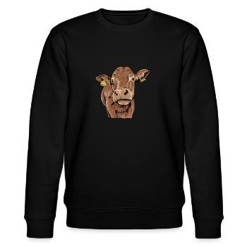 Viande bovine du Limousin I France Elevage bovin pour - Sweat bio CHANGER Stanley/Stella Unisexe - noir - Devant - Nik (191cm) & Marisol (170cm)