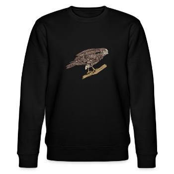 Buzzard I Bird of Prey Buzzard Motif for - Stanley/Stella CHANGER Unisex Organic Sweatshirt - black - Front - Nik (191cm) & Marisol (170cm)